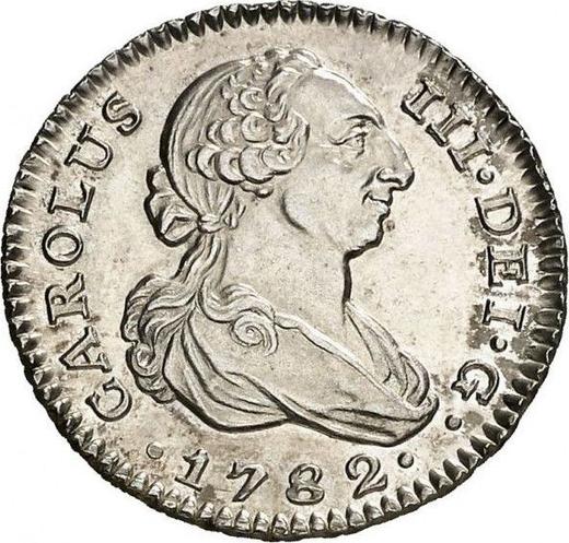 Аверс монеты - 1 реал 1782 года M PJ - цена серебряной монеты - Испания, Карл III
