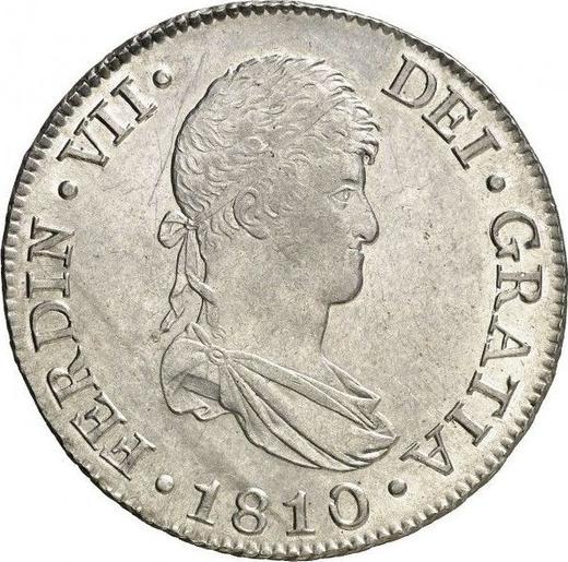 Аверс монеты - 8 реалов 1810 года S CN "Тип 1809-1830" - цена серебряной монеты - Испания, Фердинанд VII