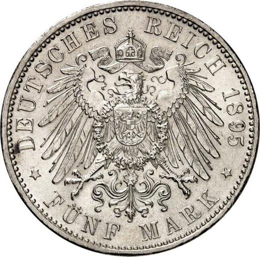 Реверс монеты - 5 марок 1895 года D "Бавария" - цена серебряной монеты - Германия, Германская Империя