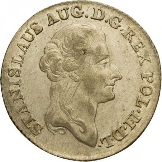 Аверс монеты - Злотовка (4 гроша) 1788 года EB - цена серебряной монеты - Польша, Станислав II Август