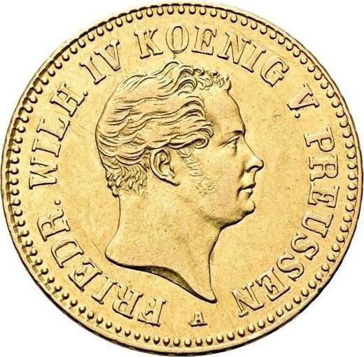 Аверс монеты - Фридрихсдор 1844 года A - цена золотой монеты - Пруссия, Фридрих Вильгельм IV
