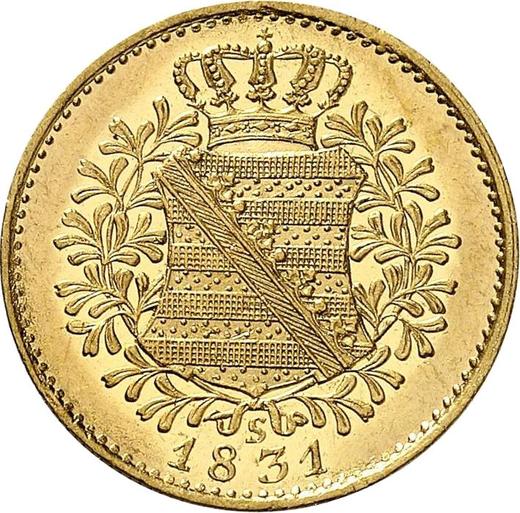 Реверс монеты - Дукат 1831 года S - цена золотой монеты - Саксония-Альбертина, Антон