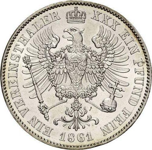 Reverso Tálero 1861 A - valor de la moneda de plata - Prusia, Federico Guillermo IV
