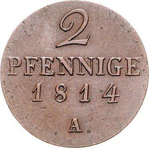 Реверс монеты - 2 пфеннига 1814 года A - цена  монеты - Пруссия, Фридрих Вильгельм III