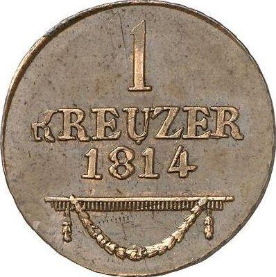 Reverso 1 Kreuzer 1814 - valor de la moneda  - Sajonia-Meiningen, Bernardo II