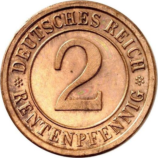 Аверс монеты - 2 рентенпфеннига 1924 года E - цена  монеты - Германия, Bеймарская республика