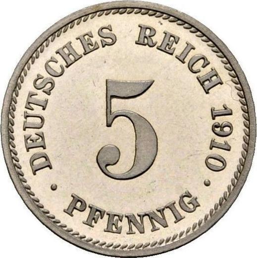 Аверс монеты - 5 пфеннигов 1910 года G "Тип 1890-1915" - цена  монеты - Германия, Германская Империя