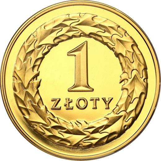 Reverso 1 esloti 2018 "100 años de independencia de Polonia" - valor de la moneda de oro - Polonia, República moderna