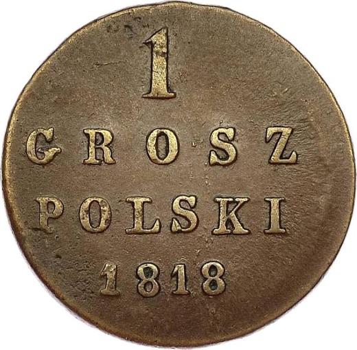 Reverso 1 grosz 1818 IB "Cola larga" - valor de la moneda  - Polonia, Zarato de Polonia