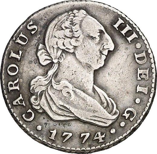 Awers monety - 1 real 1774 M PJ - cena srebrnej monety - Hiszpania, Karol III