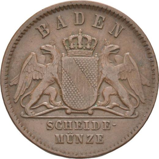 Аверс монеты - 1 крейцер 1859 года - цена  монеты - Баден, Фридрих I