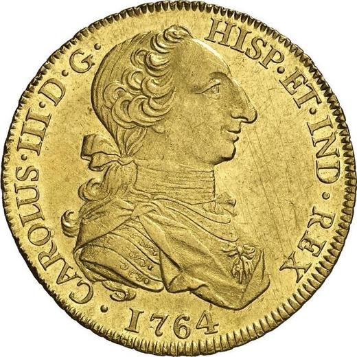Awers monety - 8 escudo 1764 Mo MM - cena złotej monety - Meksyk, Karol III