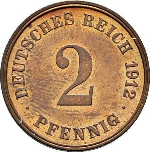 Anverso 2 Pfennige 1912 J "Tipo 1904-1916" - valor de la moneda  - Alemania, Imperio alemán