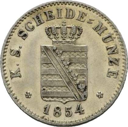 Аверс монеты - 2 новых гроша 1854 года F - цена серебряной монеты - Саксония-Альбертина, Фридрих Август II