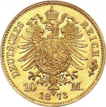 Реверс монеты - 10 марок 1873 года D "Бавария" - цена золотой монеты - Германия, Германская Империя