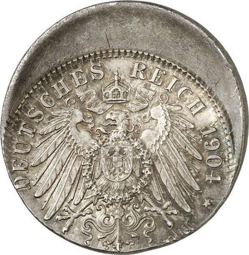 Реверс монеты - 2 марки 1901-1913 года "Бавария" Смещение штемпеля - цена серебряной монеты - Германия, Германская Империя