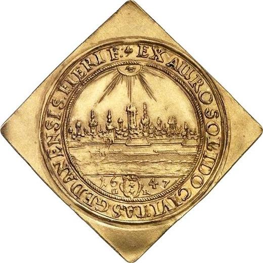 Rewers monety - Donatywa Dwudukat 1647 GR "Gdańsk" Klipa - cena złotej monety - Polska, Władysław IV