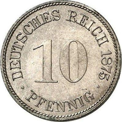 Аверс монеты - 10 пфеннигов 1875 года F "Тип 1873-1889" - цена  монеты - Германия, Германская Империя