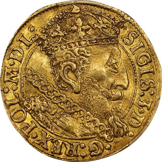 Аверс монеты - Дукат 1619 года "Рига" - цена золотой монеты - Польша, Сигизмунд III Ваза