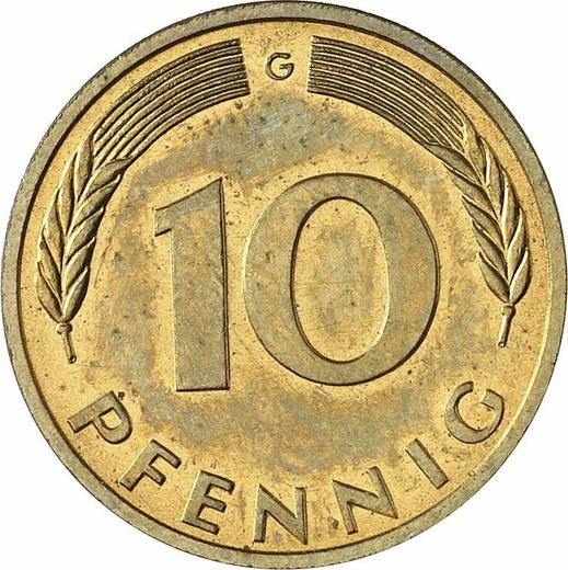 Аверс монеты - 10 пфеннигов 1991 года G - цена  монеты - Германия, ФРГ