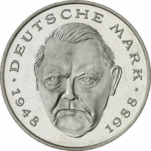 Anverso 2 marcos 1998 J "Ludwig Erhard" - valor de la moneda  - Alemania, RFA