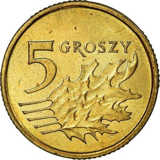 Rewers monety - 5 groszy 2012 MW - cena  monety - Polska, III RP po denominacji