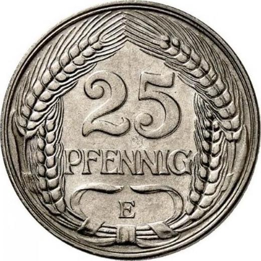 Avers 25 Pfennig 1909 E "Typ 1909-1912" - Münze Wert - Deutschland, Deutsches Kaiserreich