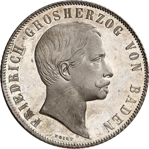 Аверс монеты - 1 гульден без года (1852-1871) "Премиальный" - цена серебряной монеты - Баден, Фридрих I
