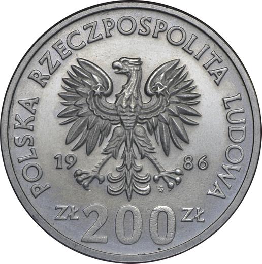 Аверс монеты - Пробные 200 злотых 1986 года MW SW "Владислав I Локоток" Медно-никель - цена  монеты - Польша, Народная Республика