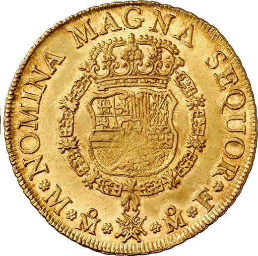 Реверс монеты - 8 эскудо 1754 года Mo MF - цена золотой монеты - Мексика, Фердинанд VI