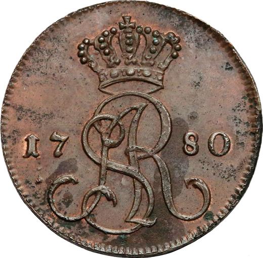 Anverso 1 grosz 1780 EB - valor de la moneda  - Polonia, Estanislao II Poniatowski