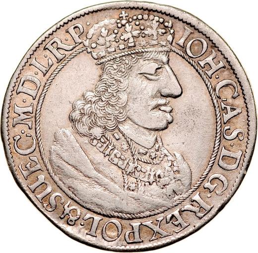 Аверс монеты - Орт (18 грошей) 1657 года DL "Гданьск" - цена серебряной монеты - Польша, Ян II Казимир