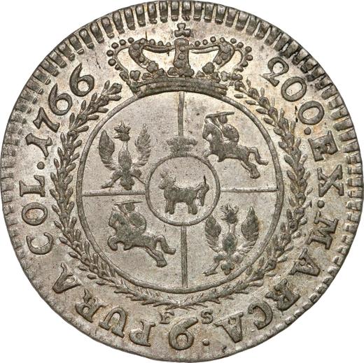 Revers Probe 6 Gröscher 1766 FS - Silbermünze Wert - Polen, Stanislaus August