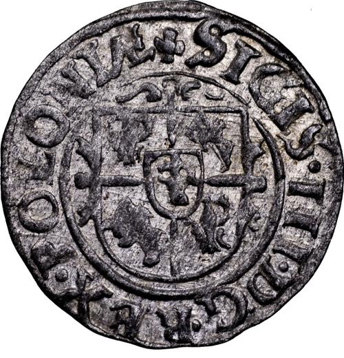Реверс монеты - Шеляг 1627 года - цена серебряной монеты - Польша, Сигизмунд III Ваза