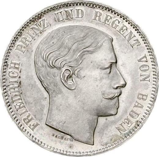 Аверс монеты - 2 талера 1854 года - цена серебряной монеты - Баден, Фридрих I