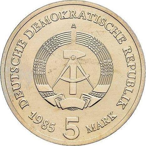 Reverse 5 Mark 1985 A "Brandenburg Gate" -  Coin Value - Germany, GDR