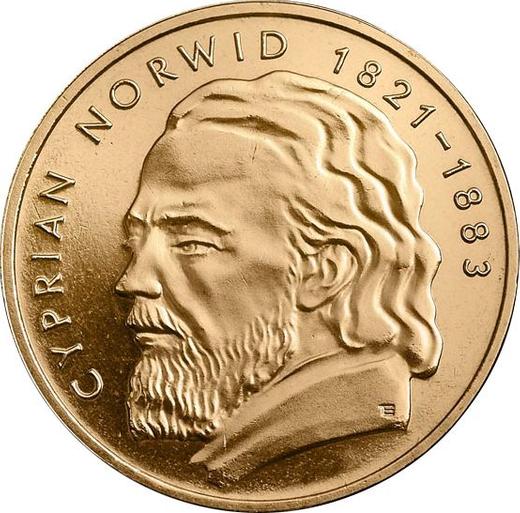 Reverso 2 eslotis 2013 MW "130 aniversario de la muerte de Cyprian Norwid" - valor de la moneda  - Polonia, República moderna