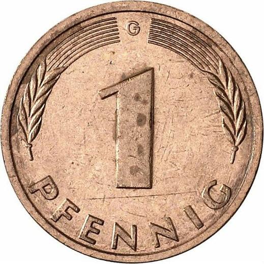 Anverso 1 Pfennig 1982 G - valor de la moneda  - Alemania, RFA