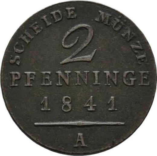 Реверс монеты - 2 пфеннига 1841 года A - цена  монеты - Пруссия, Фридрих Вильгельм IV