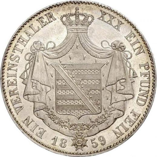 Reverso Tálero 1859 - valor de la moneda de plata - Sajonia-Meiningen, Bernardo II