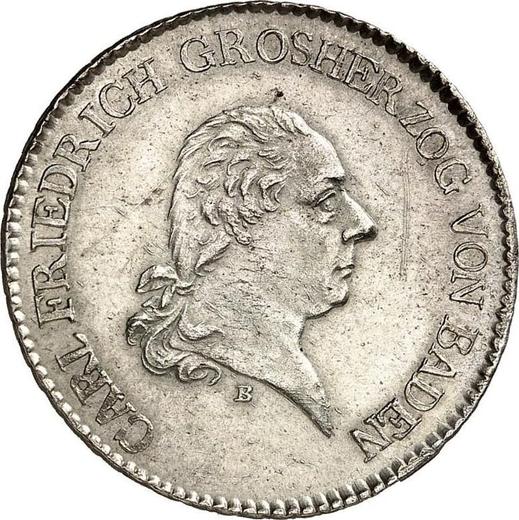 Awers monety - 20 krajcarow 1808 - cena srebrnej monety - Badenia, Karol Fryderyk