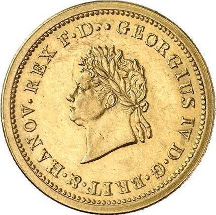 Awers monety - 10 talarów 1824 B - cena złotej monety - Hanower, Jerzy IV