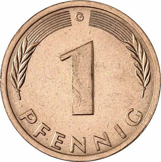 Obverse 1 Pfennig 1980 G -  Coin Value - Germany, FRG