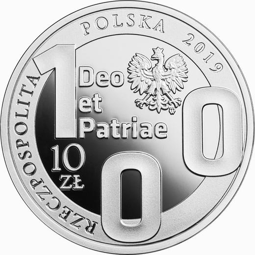 Аверс монеты - 10 злотых 2019 года "100 лет основания Католического Университета в Люблине" - цена серебряной монеты - Польша, III Республика после деноминации