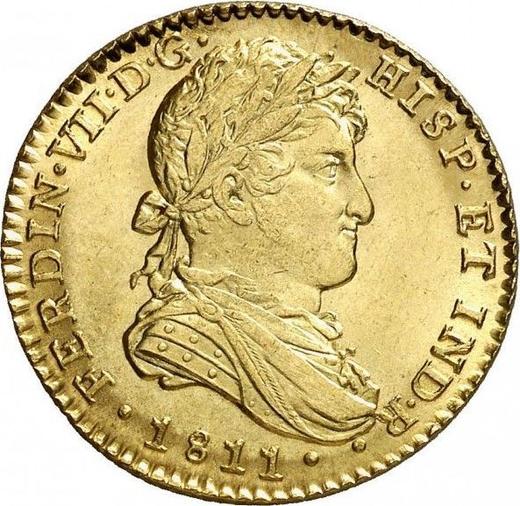 Аверс монеты - 2 эскудо 1811 года c CI - цена золотой монеты - Испания, Фердинанд VII