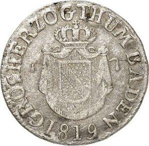 Awers monety - 3 krajcary 1819 - cena srebrnej monety - Badenia, Ludwik I