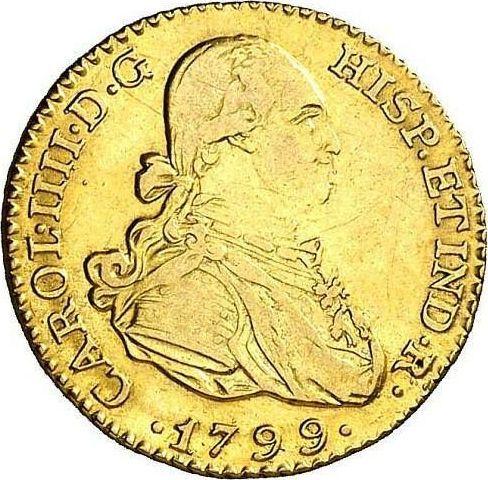 Аверс монеты - 1 эскудо 1799 года M MF - цена золотой монеты - Испания, Карл IV
