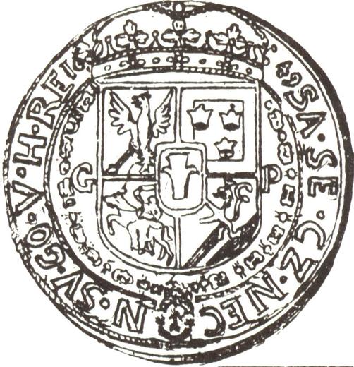 Reverso Medio tálero 1649 GP "Retrato estrecho" - valor de la moneda de plata - Polonia, Juan II Casimiro