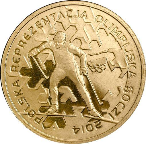 Реверс монеты - 2 злотых 2014 года MW "Польская олимпийская сборная на XXII Олимпийских играх - Сочи 2014" - цена  монеты - Польша, III Республика после деноминации