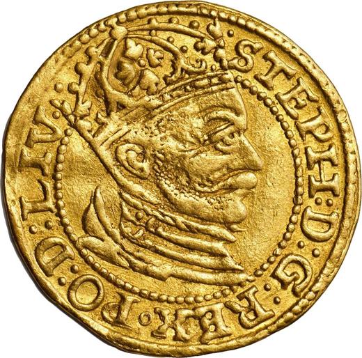 Аверс монеты - Дукат 1584 года "Рига" - цена золотой монеты - Польша, Стефан Баторий